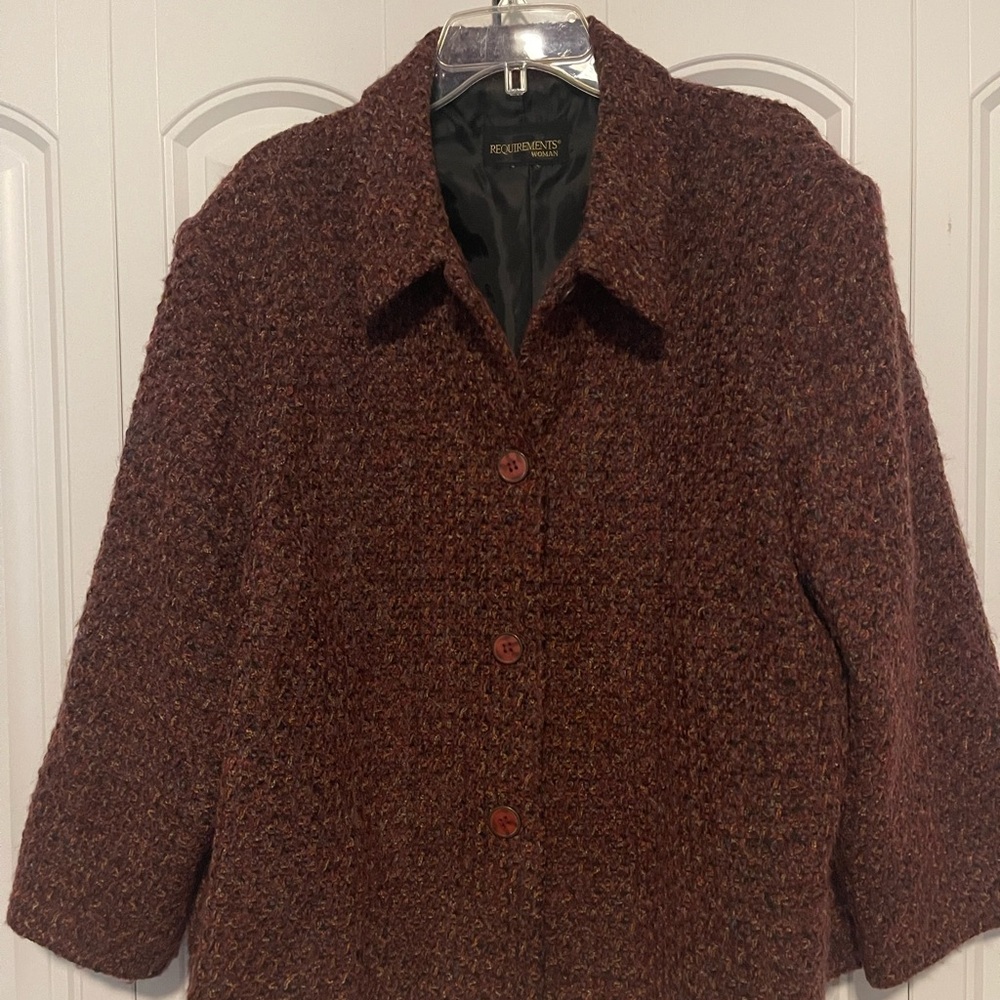 Requirements Burgundy Tweed Jacket